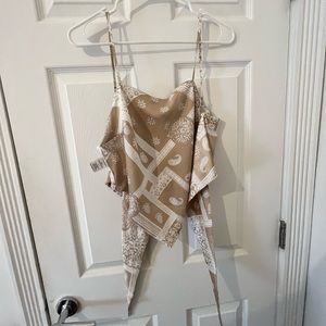 Gold & white scarf tank